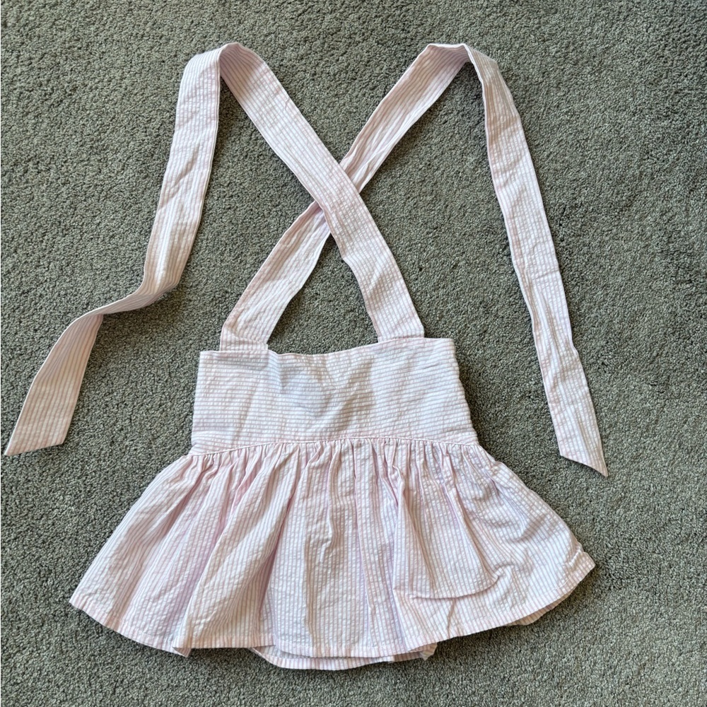 Bella bliss pink seersucker halter top, size 4.
